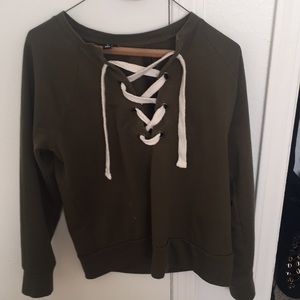 Lace up sweater